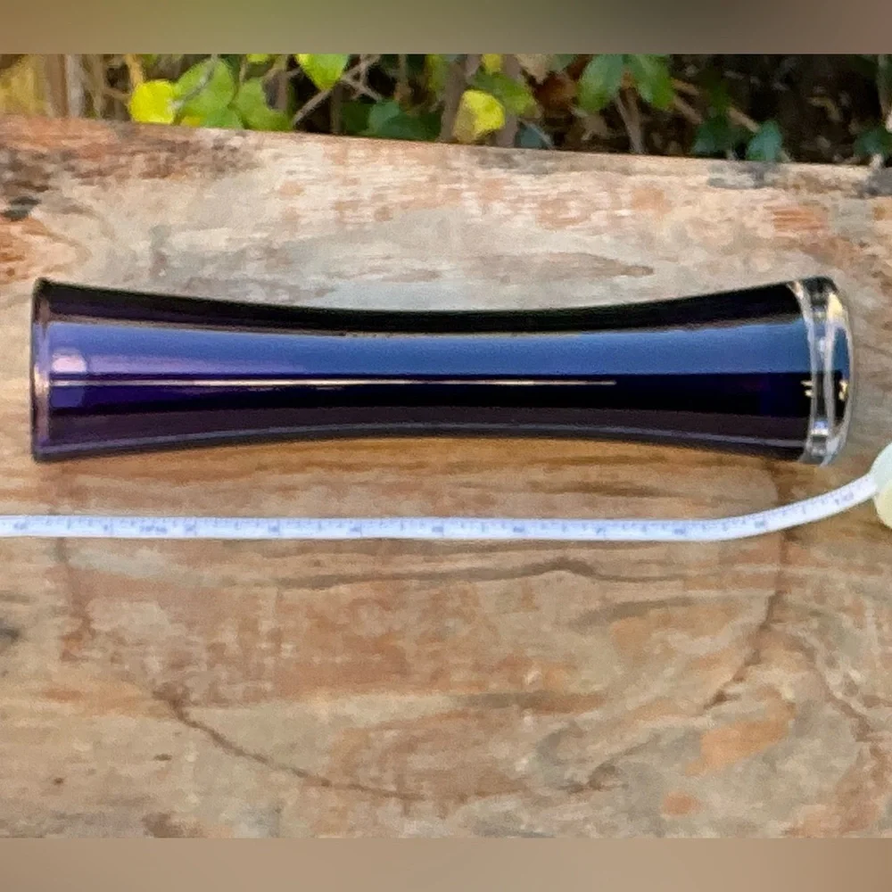 Vase Hand-Blown Art Glass Violet Purple & Clear Bud Vase MCM (Maybe Badash?)